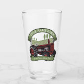 ヴィンテージパーソナライズされたファームトラクタカントリー農家 タンブラーグラス (正面)