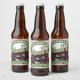 ヴィンテージパーソナライズされたファームトラクタカントリー農家 ビールラベル