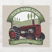 ヴィンテージパーソナライズされたファームトラクタカントリー農家 ビールラベル (シングルラベル)