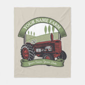 ヴィンテージパーソナライズされたファームトラクタカントリー農家  フリースブランケット (正面)