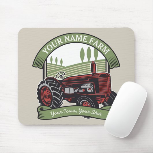 ヴィンテージパーソナライズされたファームトラクタカントリー農家 マウスパッド (マウス)