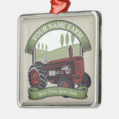 ヴィンテージパーソナライズされたファームトラクタカントリー農家 メタルオーナメント (左)
