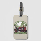 ヴィンテージパーソナライズされたファームトラクタカントリー農家 ラゲッジタグ (正面縦)