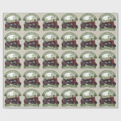 ヴィンテージパーソナライズされたファームトラクタカントリー農家 ラッピングペーパー (フラット)