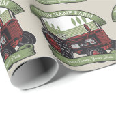 ヴィンテージパーソナライズされたファームトラクタカントリー農家 ラッピングペーパー (ロールコーナー)