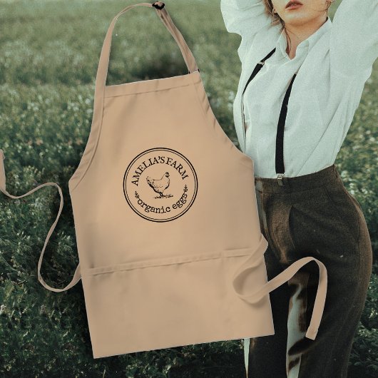 ヴィンテージパーソナライズされたファームハウスチキンエッグ スタンダードエプロン