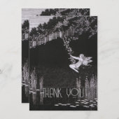 ヴィンテージパーソナライズされたフェアリーイラストレーション、レトロ サンキューカード (正面/裏面)