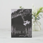 ヴィンテージパーソナライズされたフェアリーイラストレーション、レトロ サンキューカード (スタンド正面)