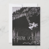 ヴィンテージパーソナライズされたフェアリーイラストレーション、レトロ サンキューカード (裏面)