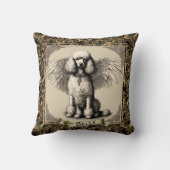 ヴィンテージパーソナライズされたフランスのプードルエンジェル クッション (裏面)