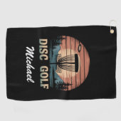 ヴィンテージパーソナライズされたフリスビー盤ゴルフバスケット ゴルフタオル (横)