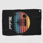 ヴィンテージパーソナライズされたフリスビー盤ゴルフバスケット ゴルフタオル (横)