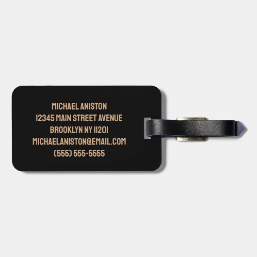 ヴィンテージパーソナライズされたフリスビー盤ゴルフバスケット ラゲッジタグ (裏面横)