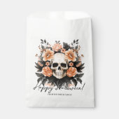 ヴィンテージパーソナライズされたフローラスカルハロウィーン フェイバーバッグ (正面)