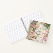 ヴィンテージパーソナライズされたフローラ写生鳥手帳 ノートブック (内部)