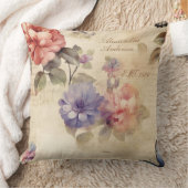 ヴィンテージパーソナライズされたフローラ水色ノルウェー語 クッション (ブランケット)