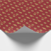 ヴィンテージパーソナライズされたブルゴーニュSanta Cookie ラッピングペーパー (角)