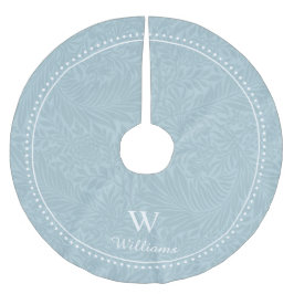 ヴィンテージパーソナライズされたブルーラークスパーフラワーパターン ブラッシュドポリエステルツリースカート