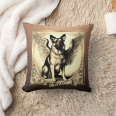 ヴィンテージパーソナライズされたブロンズドイツ羊飼い クッション (ブランケット)