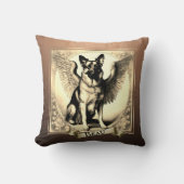 ヴィンテージパーソナライズされたブロンズドイツ羊飼い クッション (正面)