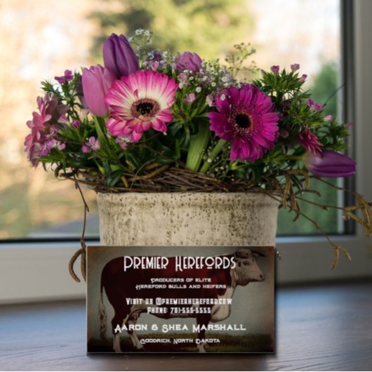 ヴィンテージパーソナライズされたヘレフォードカウ名刺 名刺