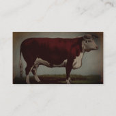ヴィンテージパーソナライズされたヘレフォードカウ名刺 名刺 (裏面)