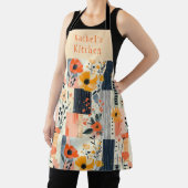 ヴィンテージパーソナライズされたボホフローラパッチワークキッチン エプロン (インサイチュ)