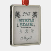 ヴィンテージパーソナライズされたマートルビーチサウスカロライナ メタルオーナメント (右)