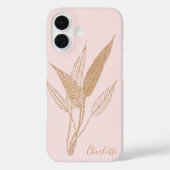 ヴィンテージパーソナライズされたミニマル植物用ピンク Case-Mate iPhoneケース (裏面)