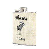 ヴィンテージパーソナライズされたムースフラスコ フラスク (左)