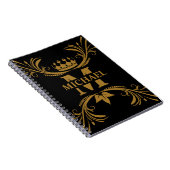 ヴィンテージパーソナライズされたモノグラムと名前 ノートブック (右側)