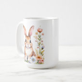 ヴィンテージパーソナライズされたラビット祖母のイースターマグ コーヒーマグカップ (正面左)