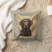 ヴィンテージパーソナライズされたラブラドール天使 クッション (ブランケット)