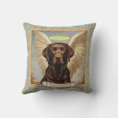 ヴィンテージパーソナライズされたラブラドール天使 クッション (裏面)