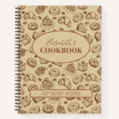 ヴィンテージパーソナライズされたレシピ ノートブック (正面)