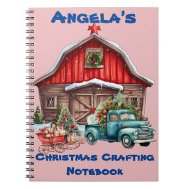 ヴィンテージパーソナライズされたレッドバーン、ピックアップトラックのクラフト ノートブック