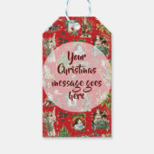 ヴィンテージパーソナライズされたレトロフェスティバルレッド ギフトタグ (正面)