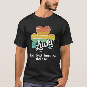 ヴィンテージパーソナライズされたレトロラッキークローバー Tシャツ