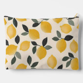 ヴィンテージパーソナライズされたレモンと緑の離れ アクセサリーポーチ (裏面)