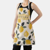 ヴィンテージパーソナライズされたレモンと緑の離れ エプロン (インサイチュ)