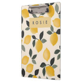 ヴィンテージパーソナライズされたレモンと緑の離れ クリップボード (左)