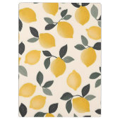 ヴィンテージパーソナライズされたレモンと緑の離れ クリップボード (裏面)