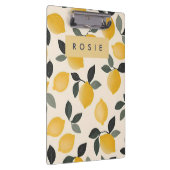 ヴィンテージパーソナライズされたレモンと緑の離れ クリップボード (右)