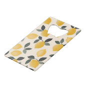 ヴィンテージパーソナライズされたレモンと緑の離れ クレジットカード栓抜き (裏面アングル)