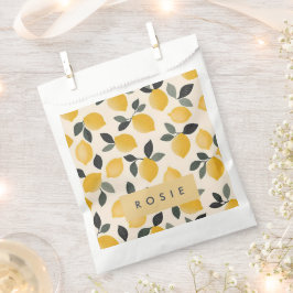 ヴィンテージパーソナライズされたレモンと緑の離れ フェイバーバッグ