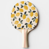 ヴィンテージパーソナライズされたレモンと緑の離れ 卓球ラケット (裏面)