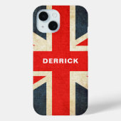 ヴィンテージパーソナライズされた名はっきりしたタイポグラフィUKフラグ Case-Mate iPhoneケース (裏面)