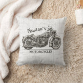 ヴィンテージパーソナライズされた名バイクもしくは自転車に乗る人庫 クッション (ブランケット)