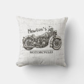ヴィンテージパーソナライズされた名バイクもしくは自転車に乗る人庫 クッション (正面)