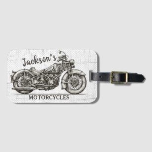 ヴィンテージパーソナライズされた名バイクもしくは自転車に乗る人庫 ラゲッジタグ